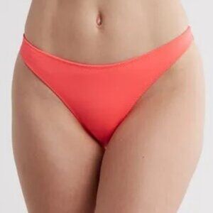 Good American Better Cheeky Minimal Coverage Bikini Bottom in Hot Coral - NWT